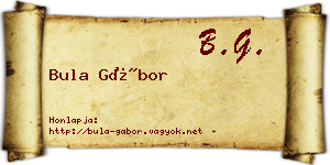 Bula Gábor névjegykártya