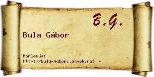 Bula Gábor névjegykártya